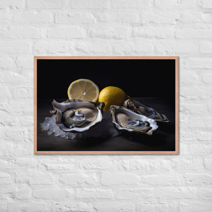 Blue Point Oysters on the Half Shell Framed poster 🤤 from Yumify.AI