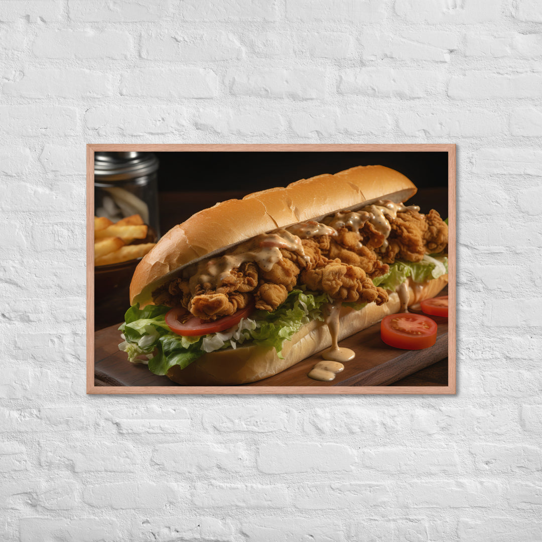 Blue Point Oyster Po Boy Sandwich Framed poster 🤤 from Yumify.AI