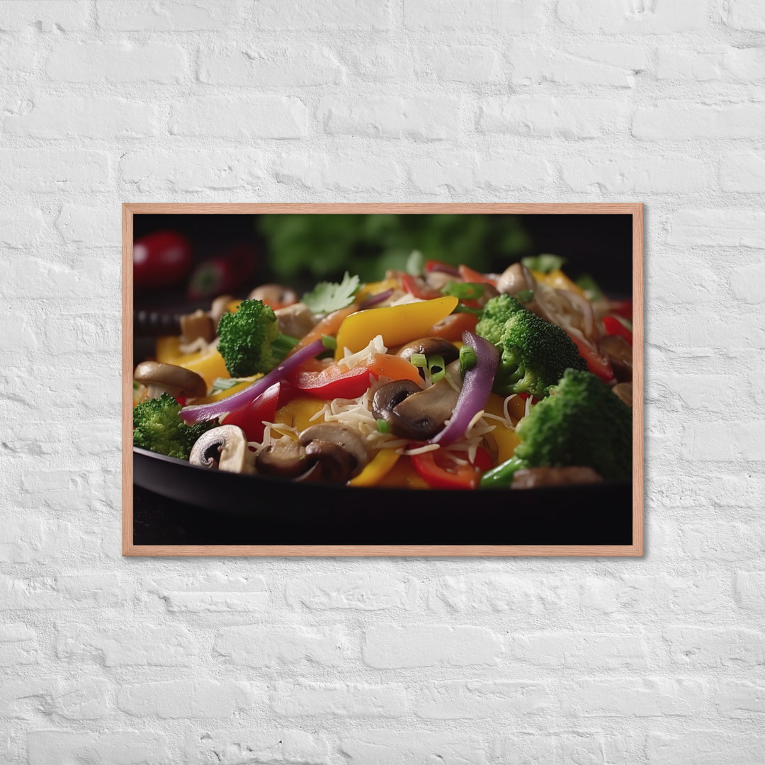 Asian style Pacific Oyster Stir Fry Framed poster 🤤 from Yumify.AI