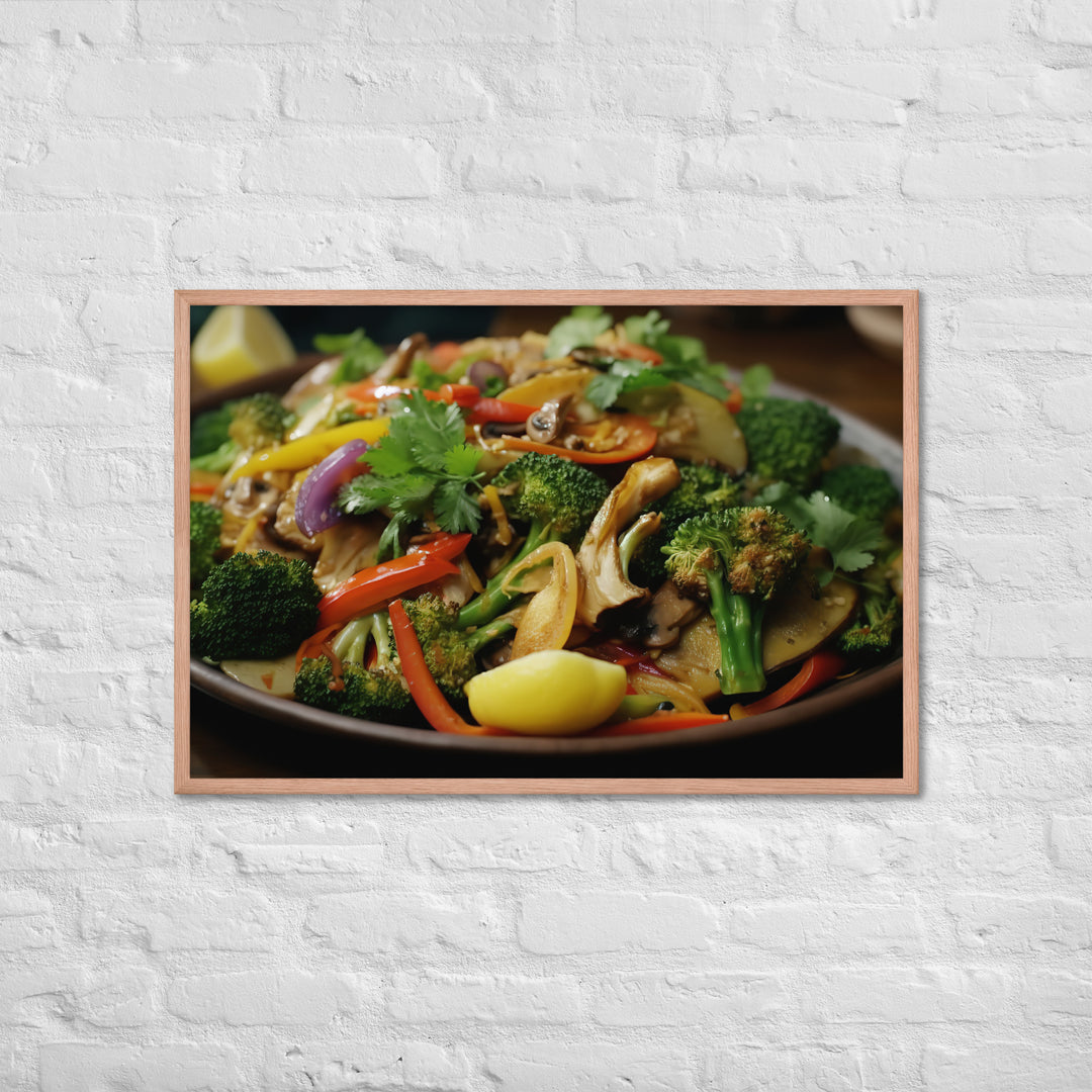 Asian style Pacific Oyster Stir Fry Framed poster 🤤 from Yumify.AI