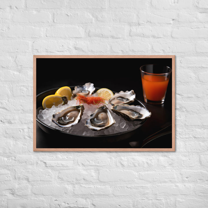 A Taste of the Pacific Fresh Kumamoto Oysters Framed poster 🤤 from Yumify.AI