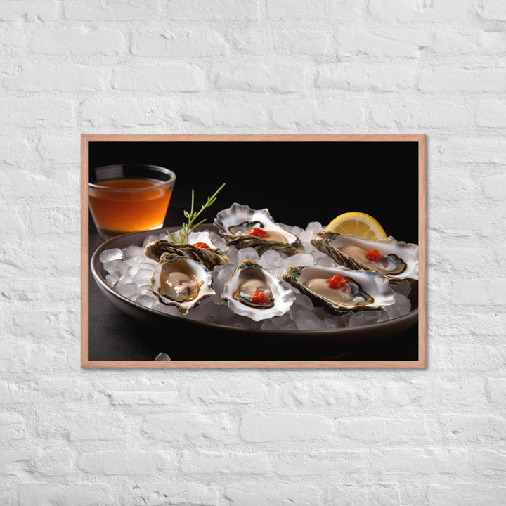 A Taste of the Pacific Fresh Kumamoto Oysters Framed poster 🤤 from Yumify.AI