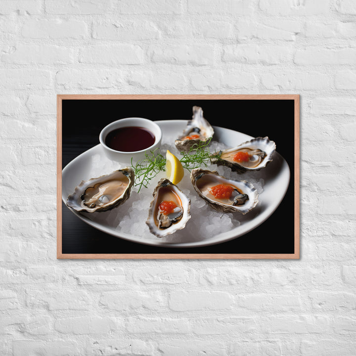 A Taste of the Pacific Fresh Kumamoto Oysters Framed poster 🤤 from Yumify.AI