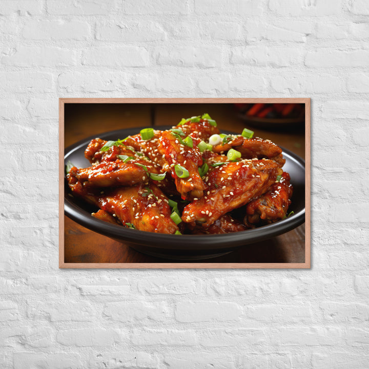 Spicy Korean Wings Framed poster 🤤 from Yumify.AI