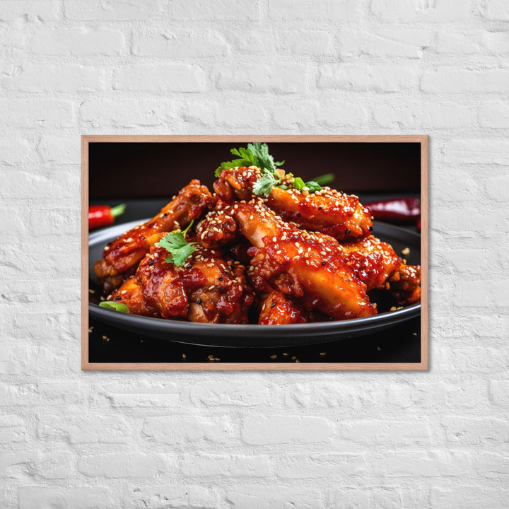 Spicy Korean Wings Framed poster 🤤 from Yumify.AI