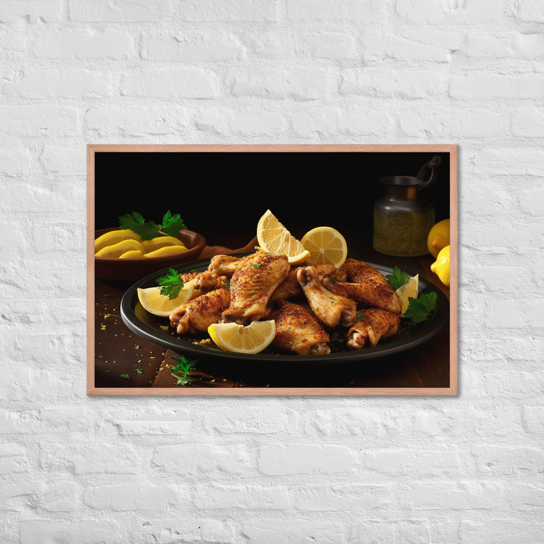 Lemon Pepper Wings Framed poster 🤤 from Yumify.AI