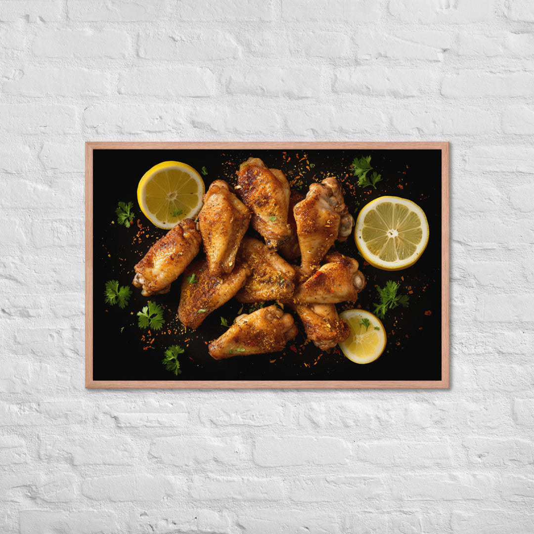 Lemon Pepper Wings Framed poster 🤤 from Yumify.AI