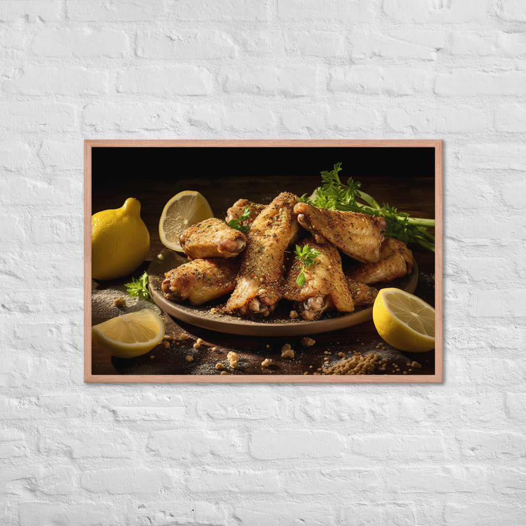 Lemon Pepper Wings Framed poster 🤤 from Yumify.AI