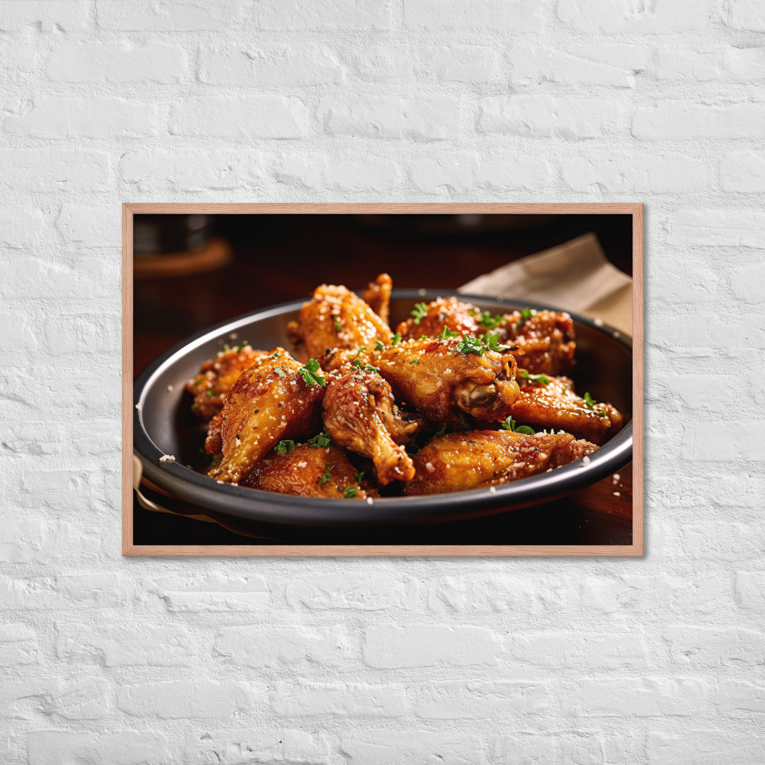 Garlic Parmesan Wings Framed poster 🤤 from Yumify.AI