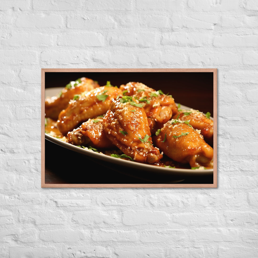 Garlic Parmesan Wings Framed poster 🤤 from Yumify.AI