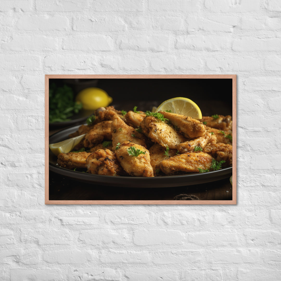 Lemon Pepper Wings Framed poster 🤤 from Yumify.AI