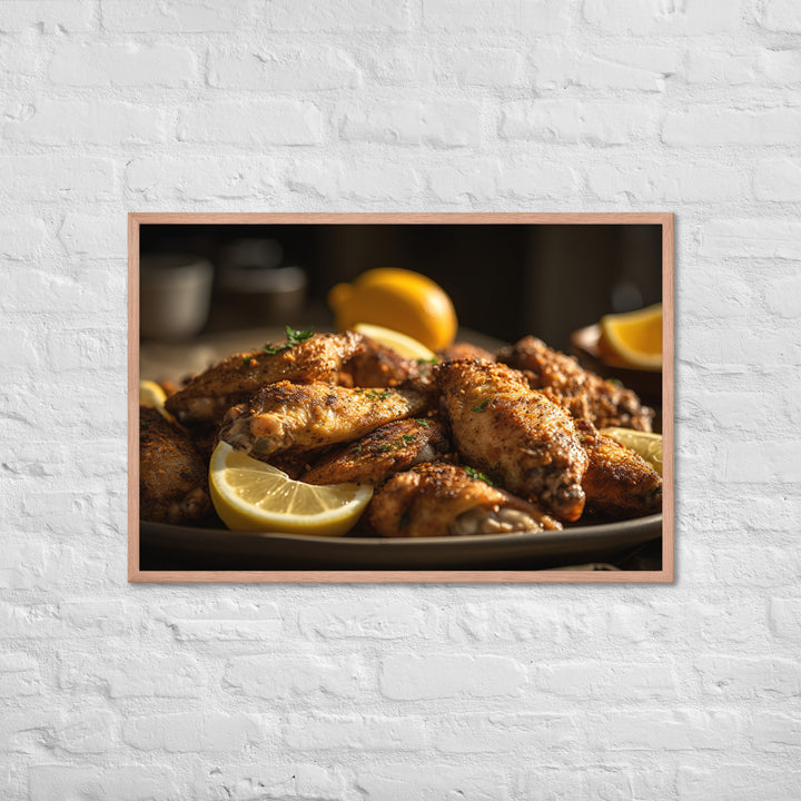 Lemon Pepper Wings Framed poster 🤤 from Yumify.AI