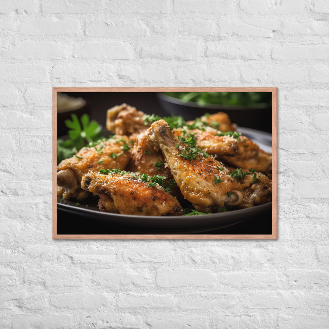 Garlic Parmesan Wings Framed poster 🤤 from Yumify.AI