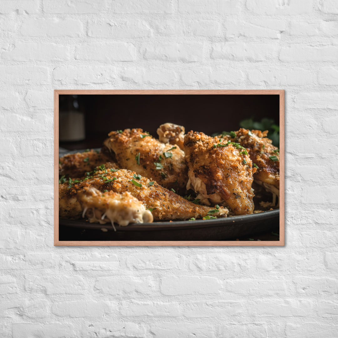 Garlic Parmesan Wings Framed poster 🤤 from Yumify.AI