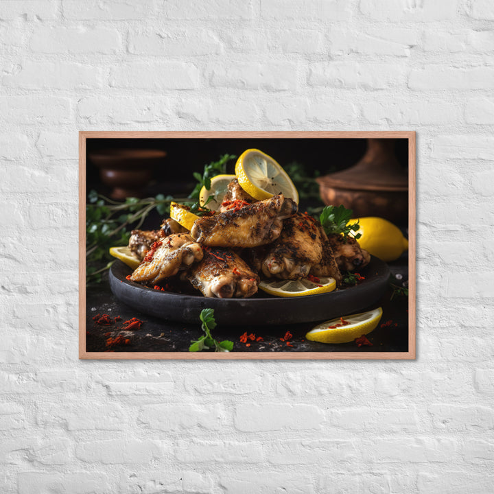 Lemon Pepper Wings Framed poster 🤤 from Yumify.AI