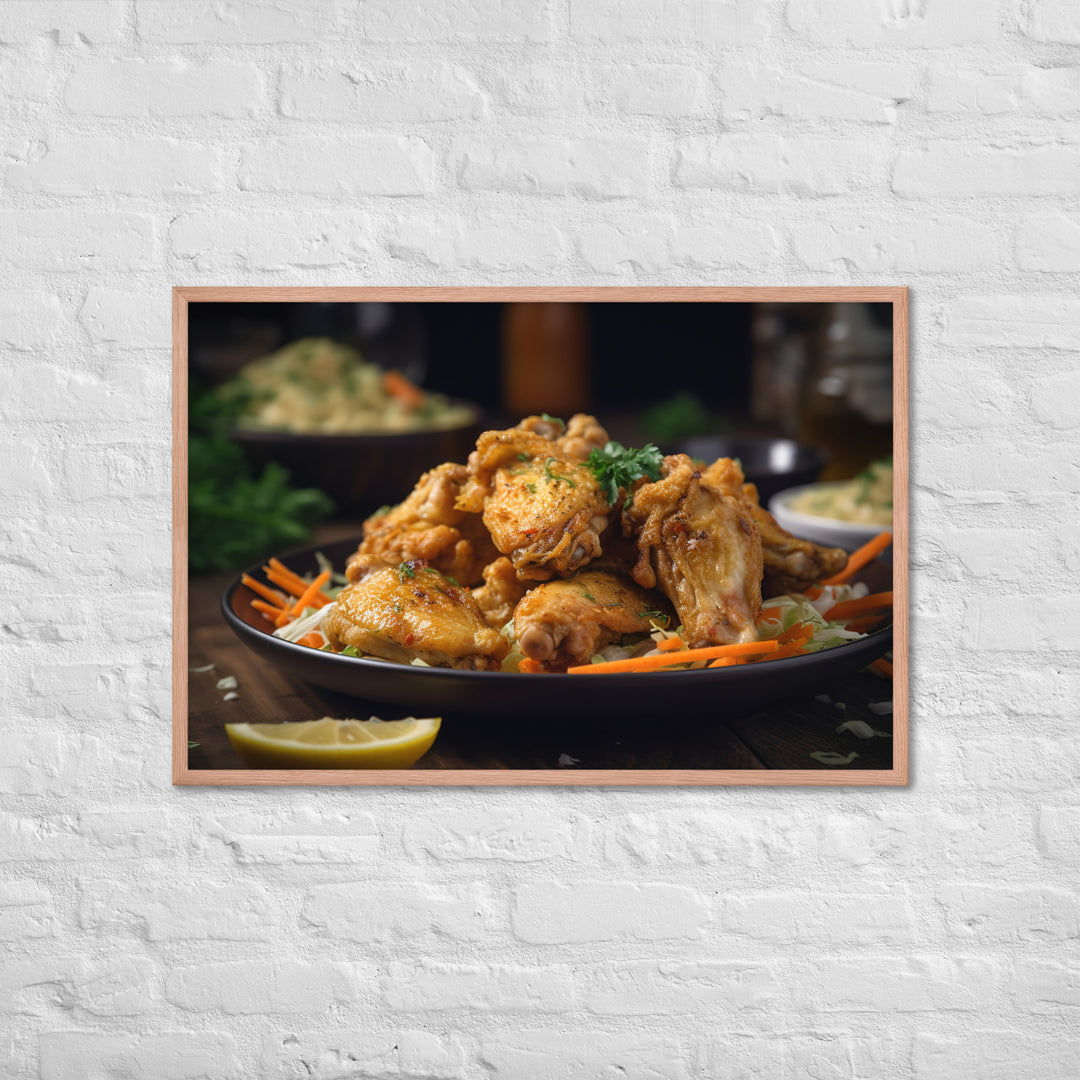 Lemon Pepper Wings Framed poster 🤤 from Yumify.AI