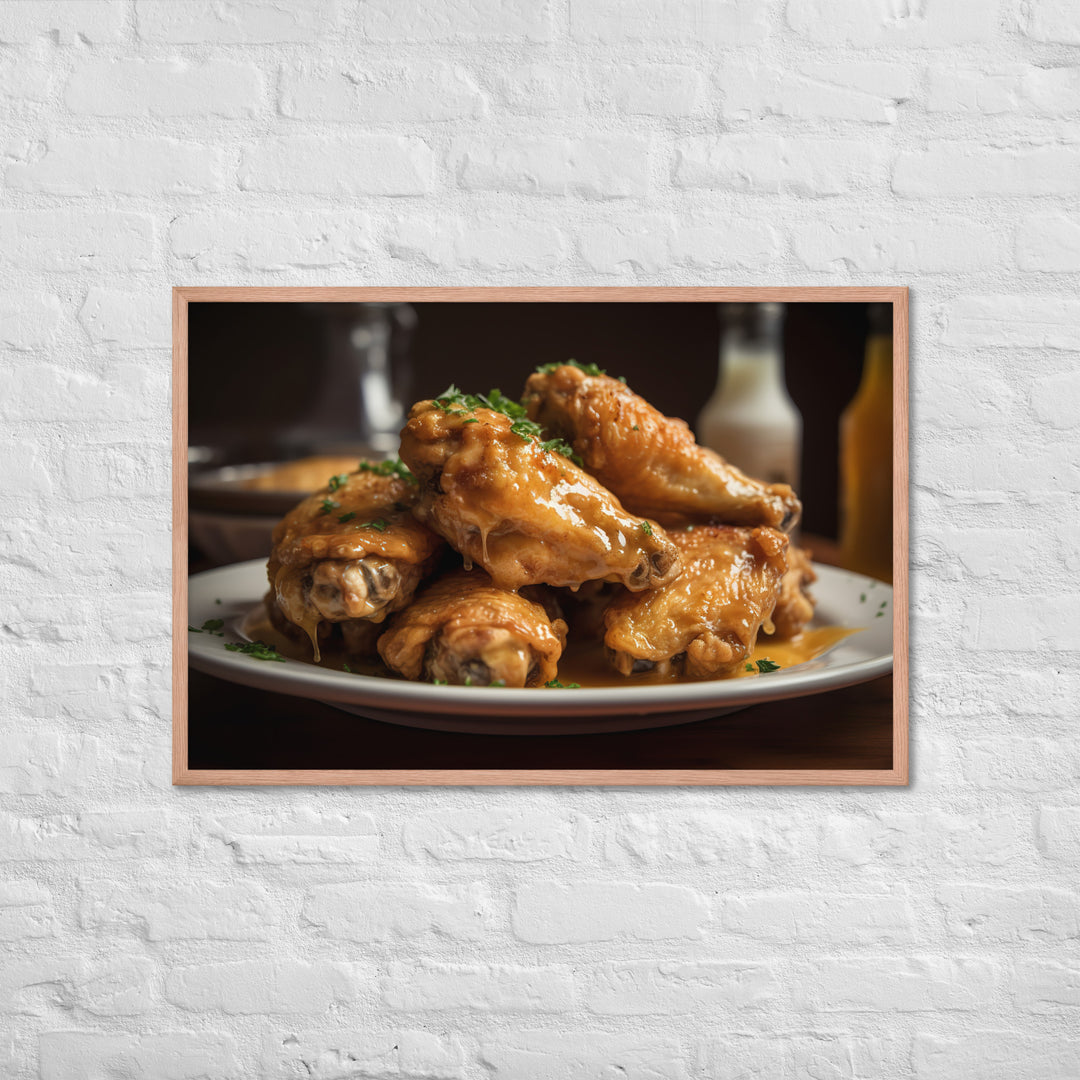 Garlic Parmesan Wings Framed poster 🤤 from Yumify.AI