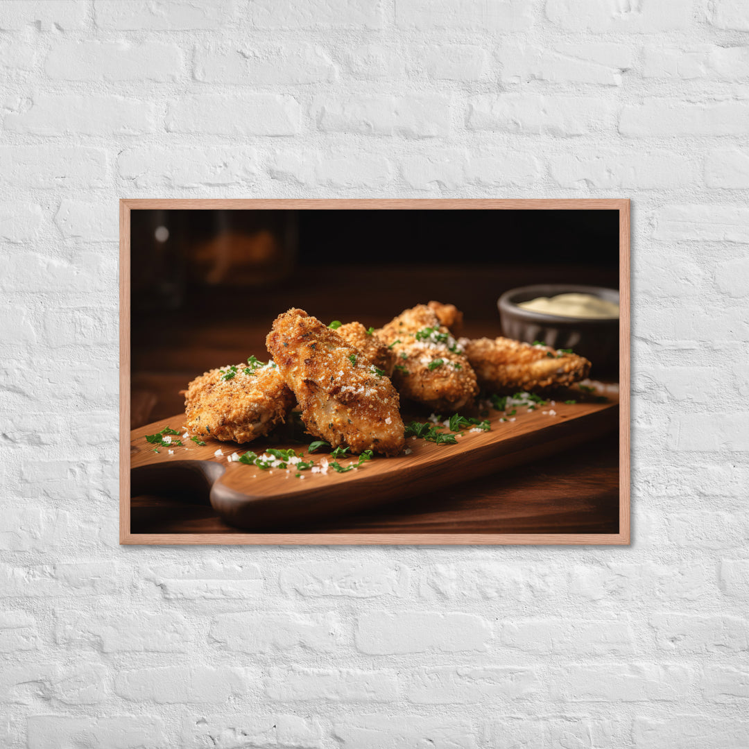 Garlic Parmesan Wings Framed poster 🤤 from Yumify.AI