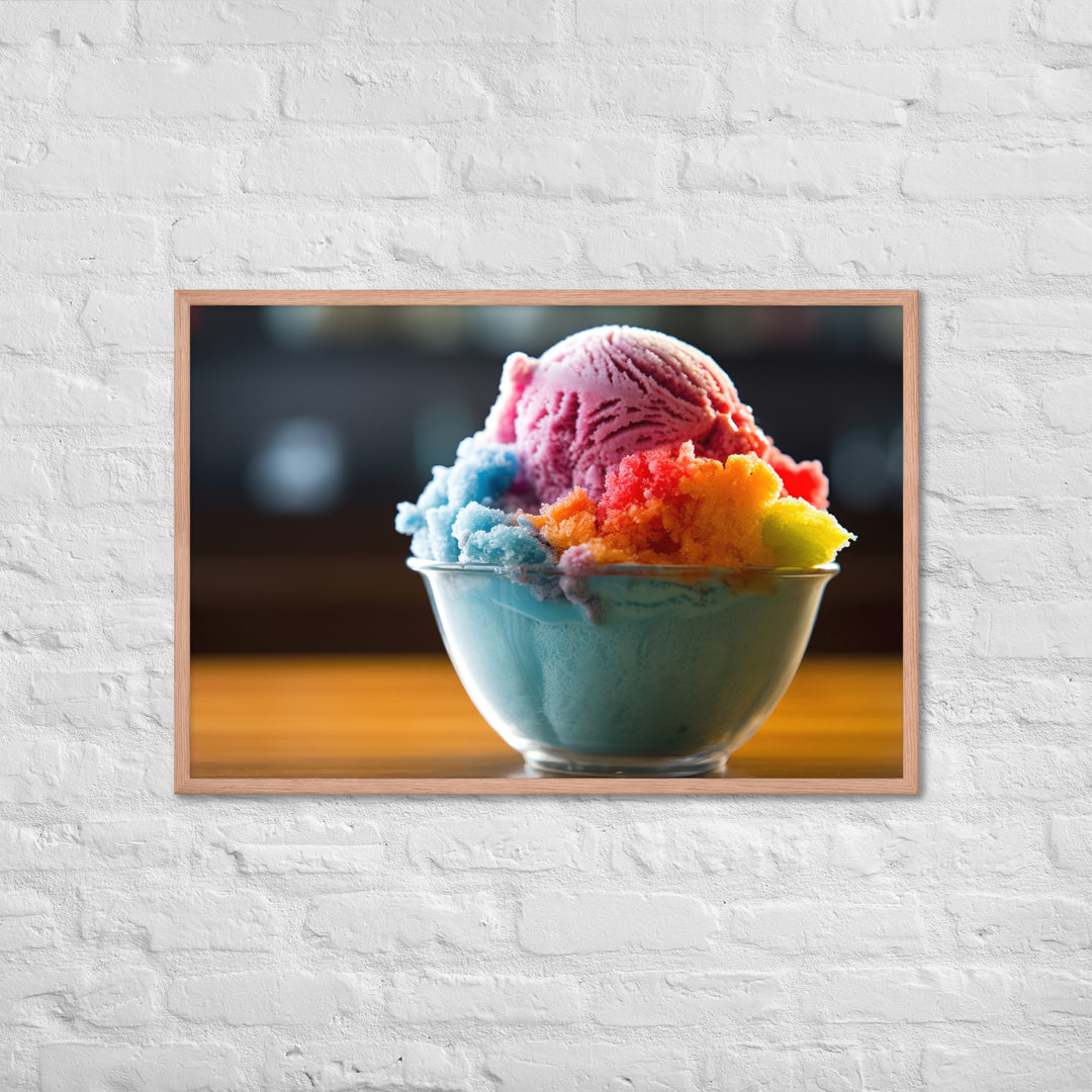 Shave Ice Framed poster 🤤 from Yumify.AI