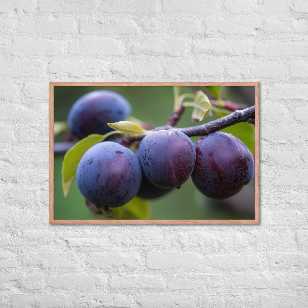 Plums on a Tree Framed poster 🤤 from Yumify.AI