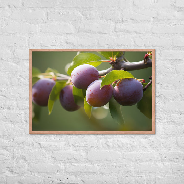 Plums on a Tree Framed poster 🤤 from Yumify.AI