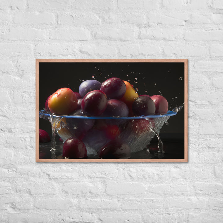 Plums in a Bowl Framed poster 🤤 from Yumify.AI