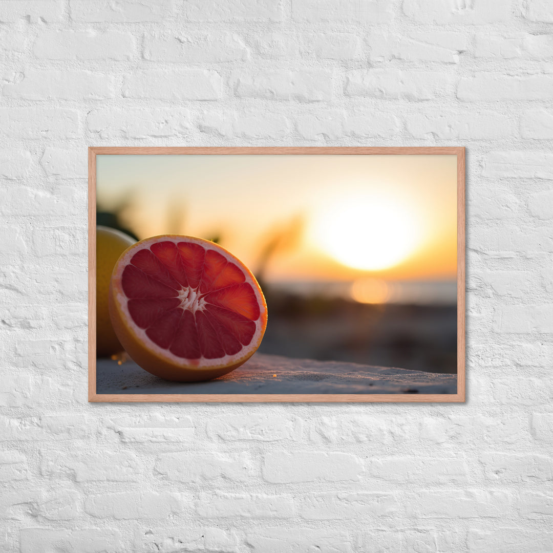 Pink Citrus Sunrise Framed poster 🤤 from Yumify.AI