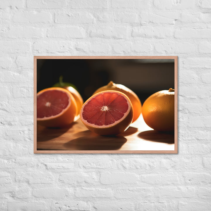 Pink Citrus Sunrise Framed poster 🤤 from Yumify.AI