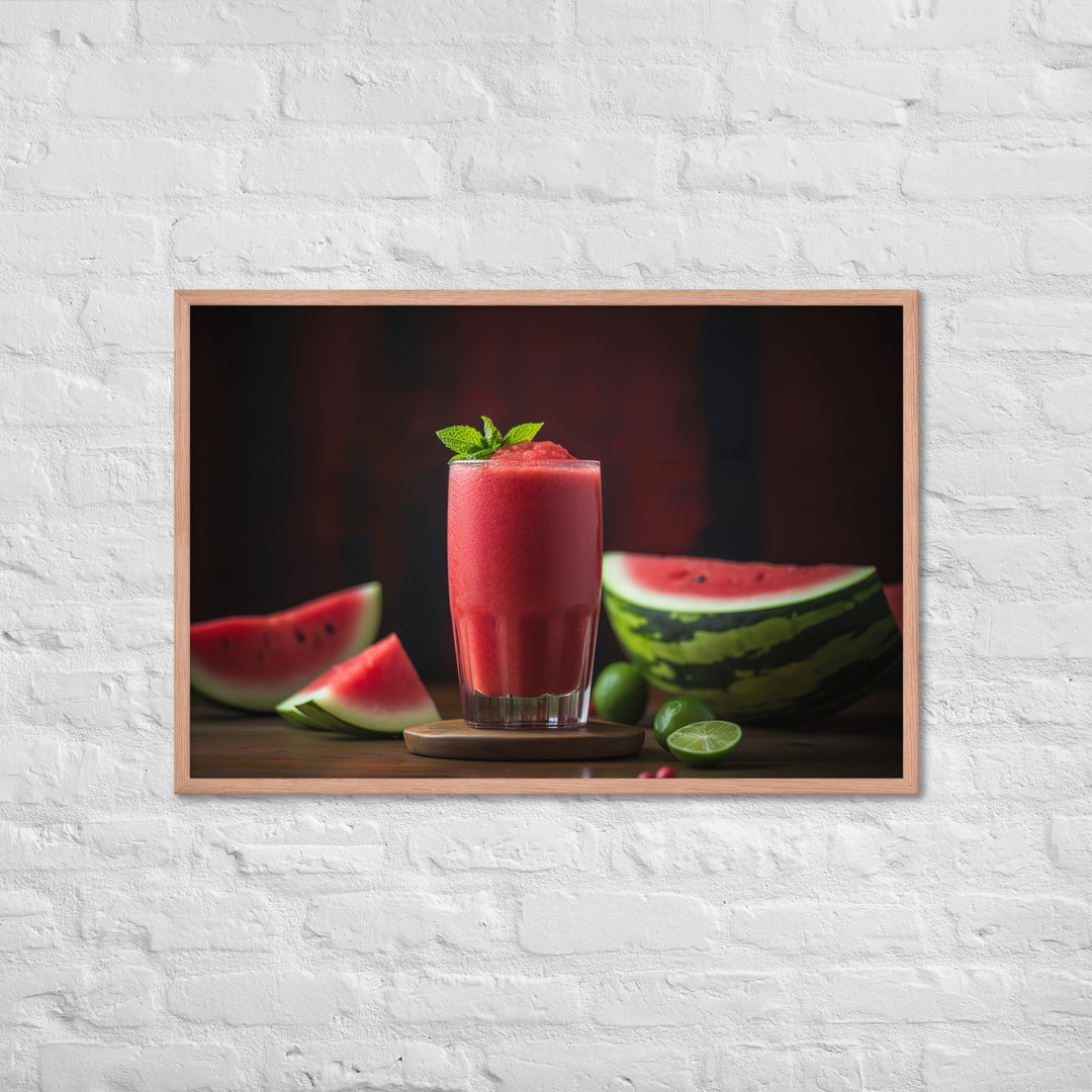 Watermelon Smoothie Time Framed poster 🤤 from Yumify.AI