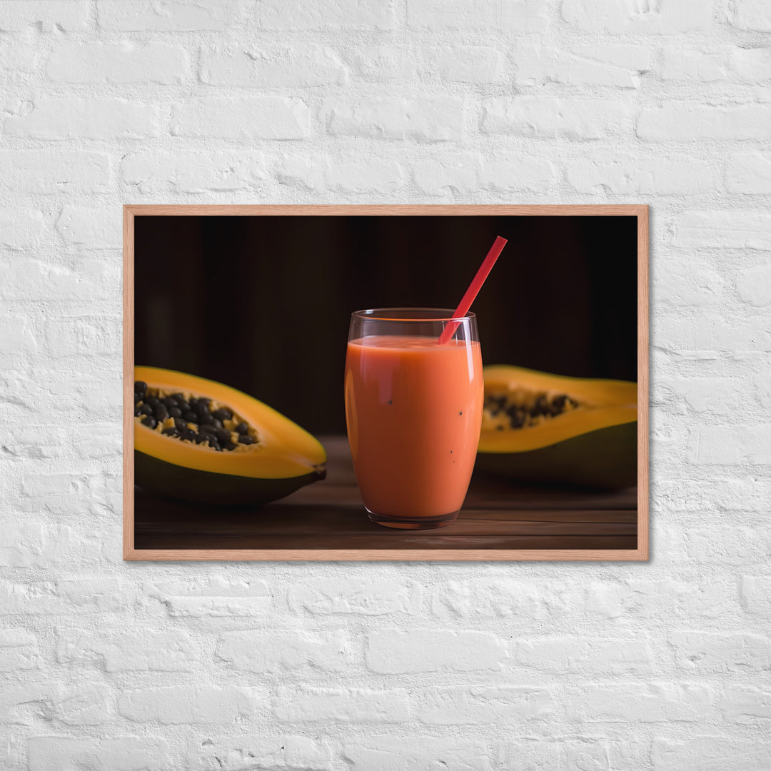 Papaya Smoothie Framed poster 🤤 from Yumify.AI