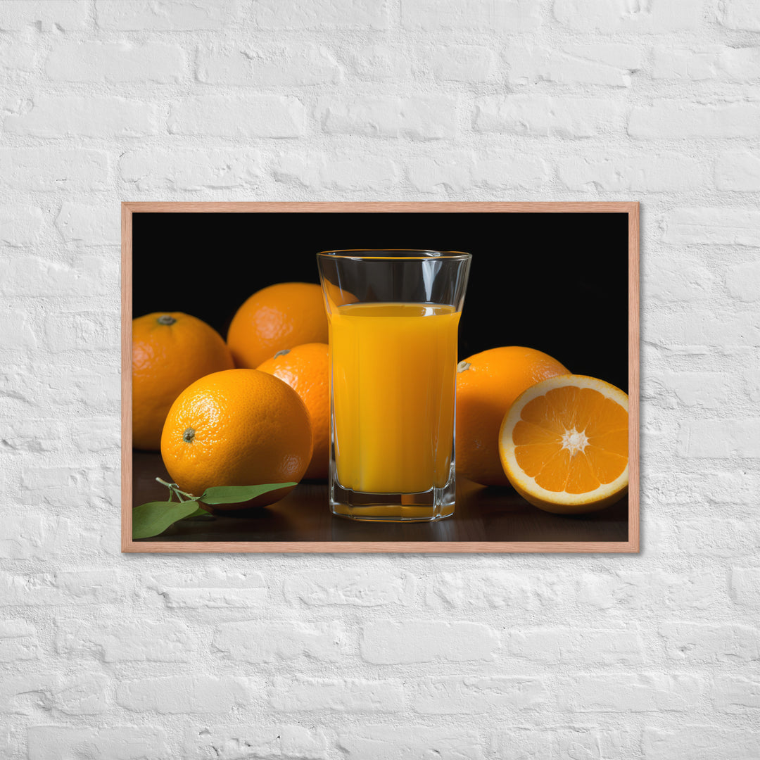 Orange Juice in a Glass Framed poster 🤤 from Yumify.AI