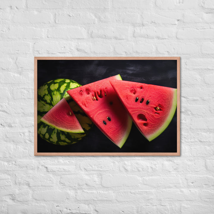 Sliced Watermelon Delight Framed poster 🤤 from Yumify.AI