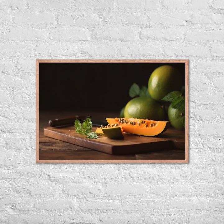 Sliced Papaya with Lime Framed poster 🤤 from Yumify.AI