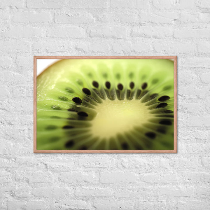 Juicy Green Kiwi Slice Framed poster 🤤 from Yumify.AI