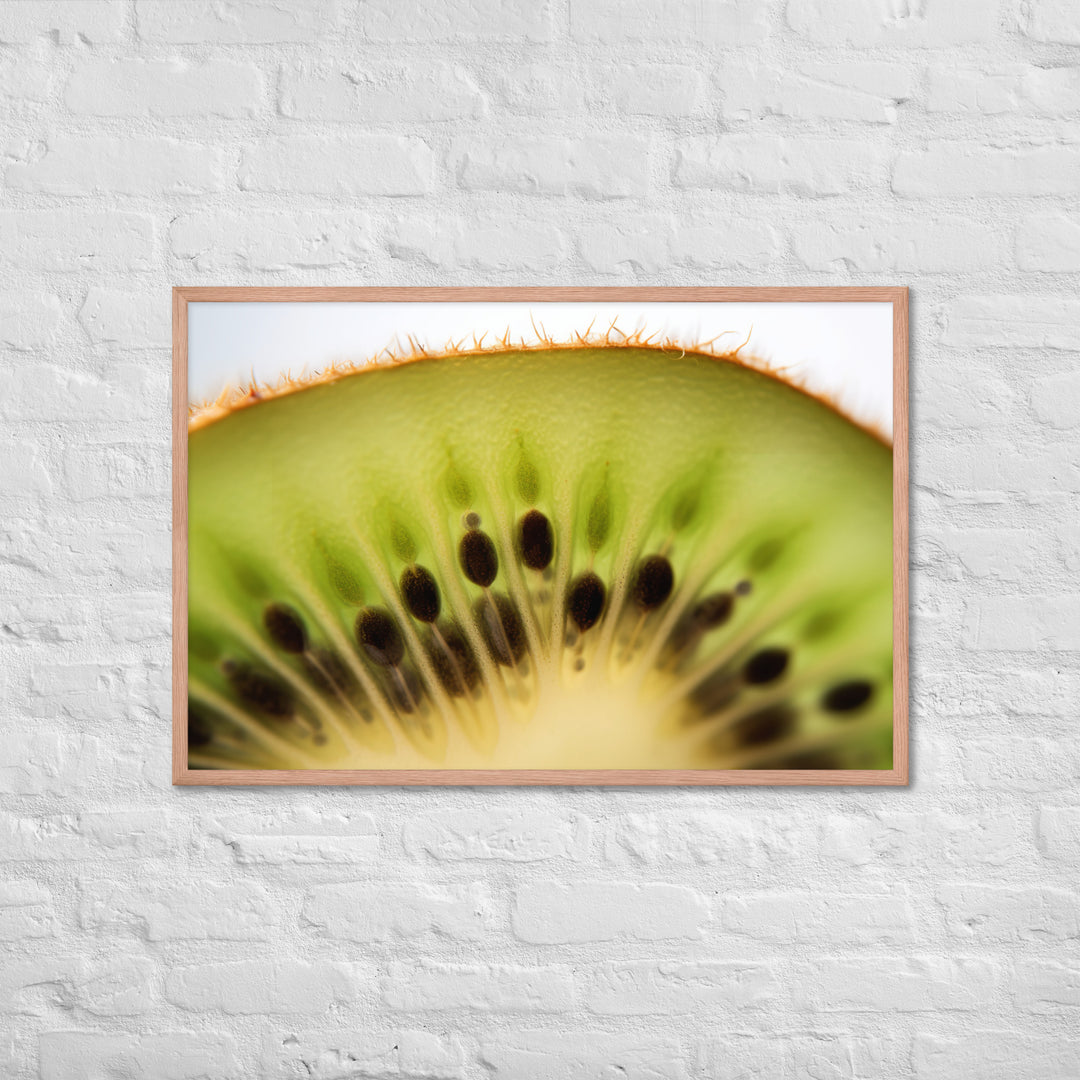 Juicy Green Kiwi Slice Framed poster 🤤 from Yumify.AI