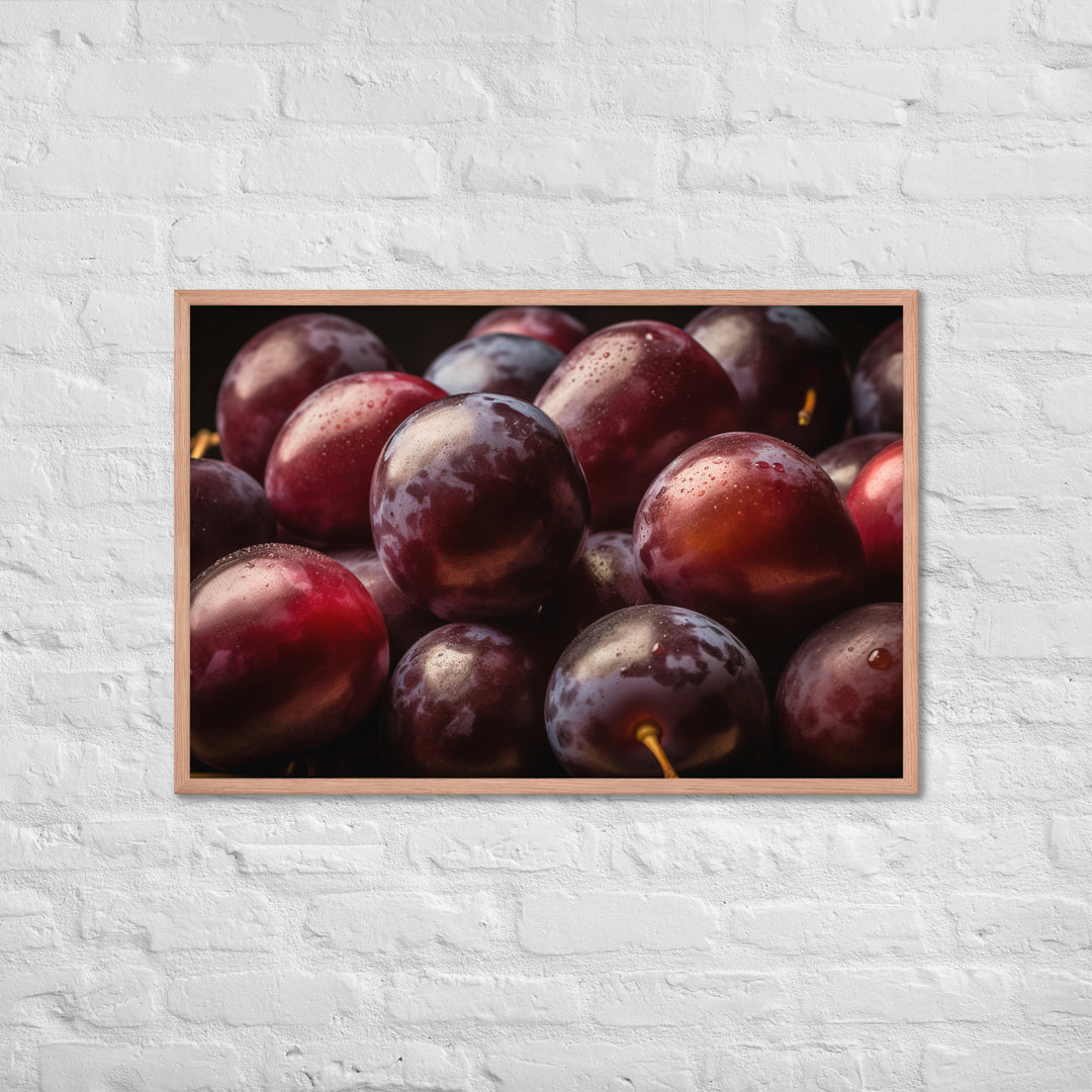 Juicy and Fresh Plums Framed poster 🤤 from Yumify.AI