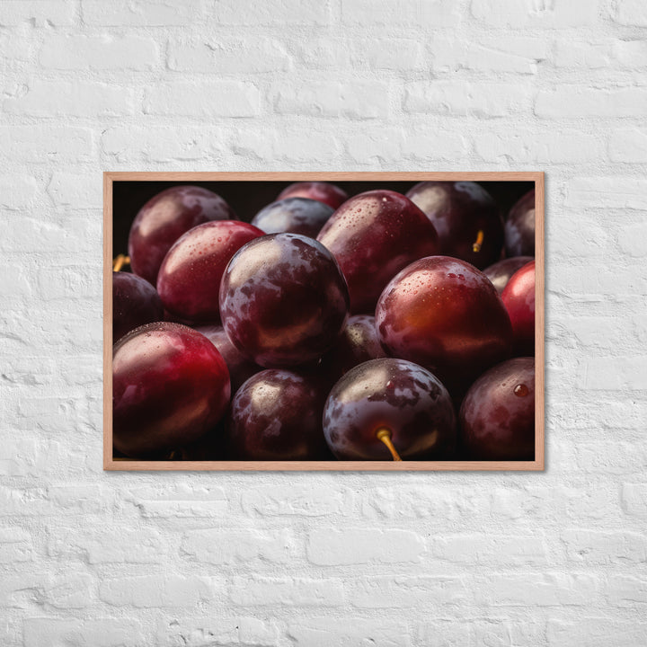 Juicy and Fresh Plums Framed poster 🤤 from Yumify.AI
