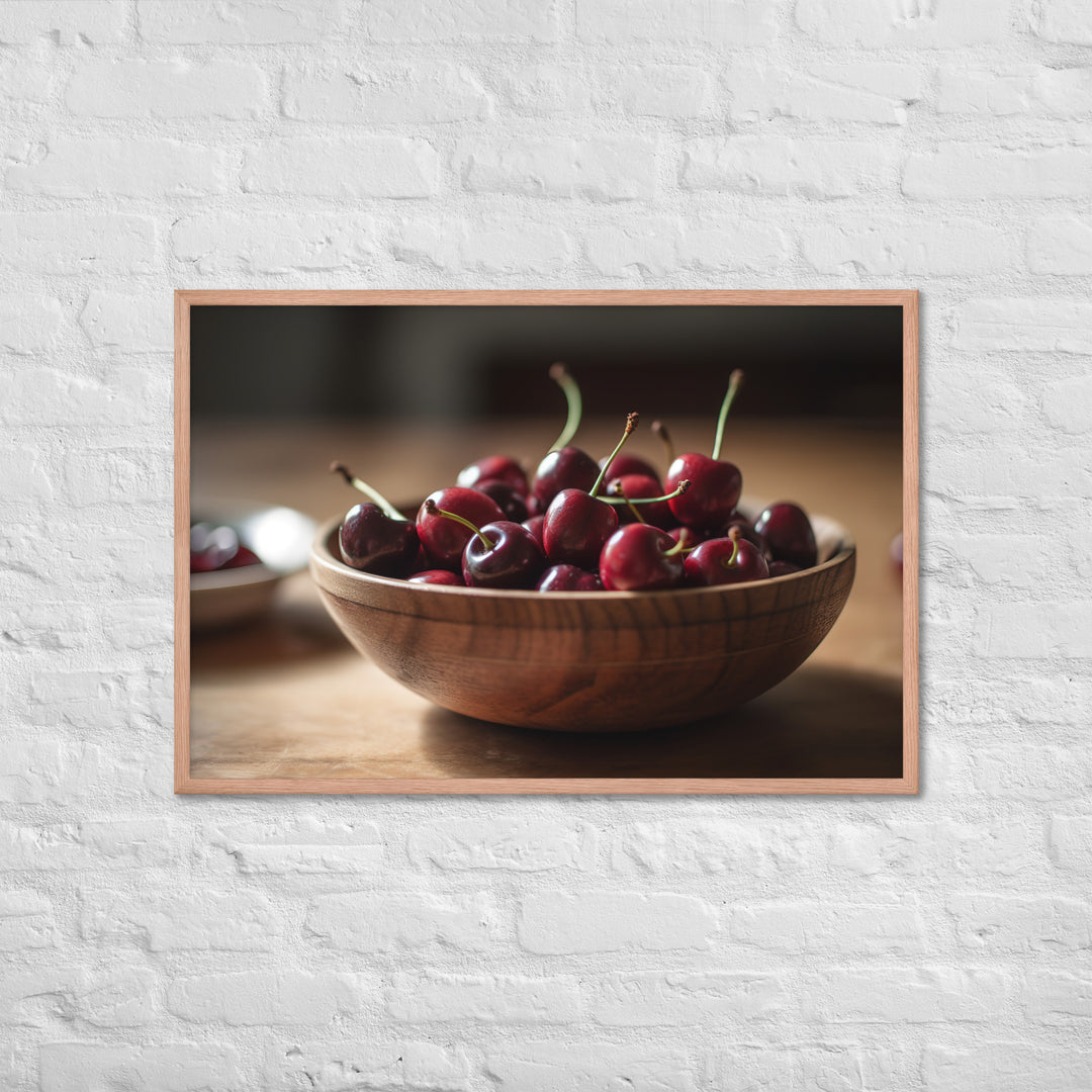 Juicy and Fresh Cherries Framed poster 🤤 from Yumify.AI