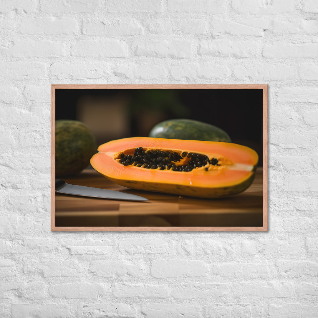 Exotic Papaya Delight Framed poster 🤤 from Yumify.AI