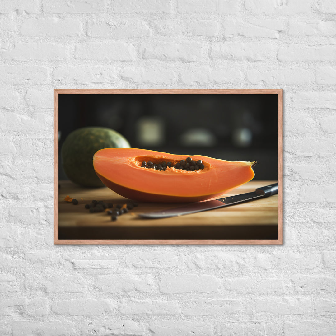 Exotic Papaya Delight Framed poster 🤤 from Yumify.AI