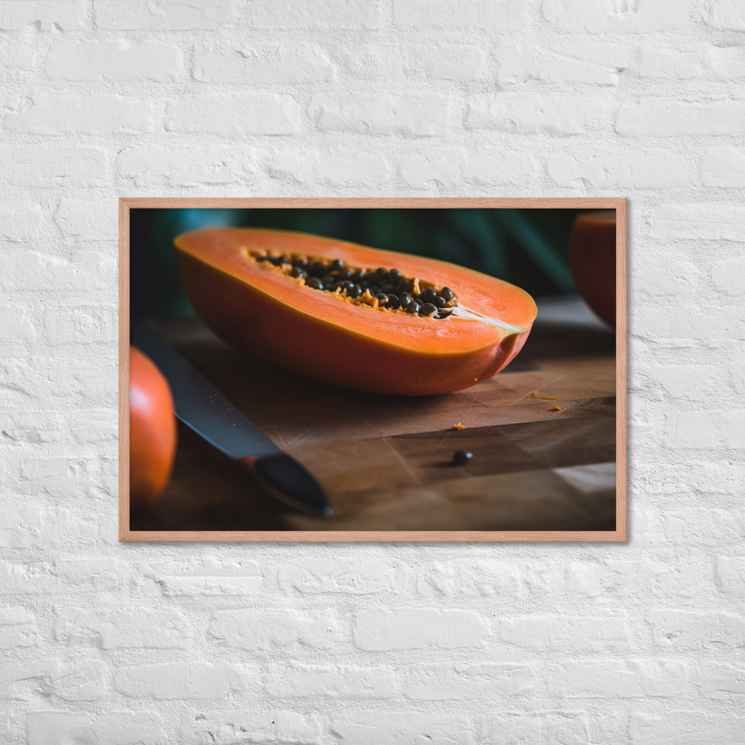 Exotic Papaya Delight Framed poster 🤤 from Yumify.AI