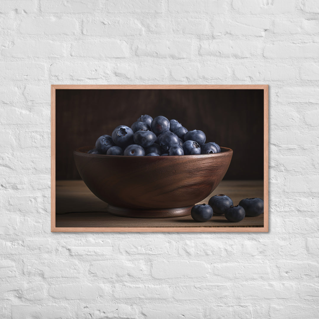 A Bowl of Blueberries Framed poster 🤤 from Yumify.AI