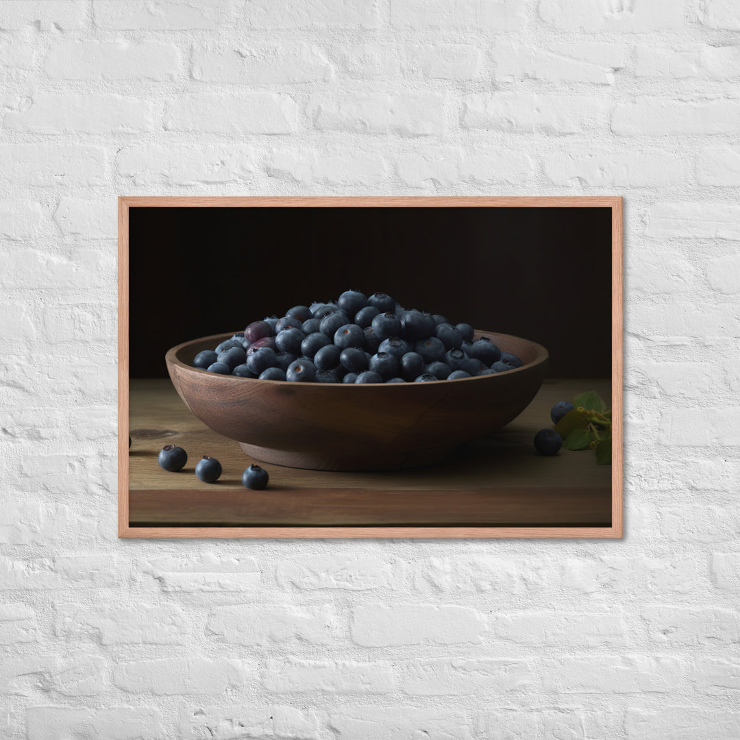 A Bowl of Blueberries Framed poster 🤤 from Yumify.AI