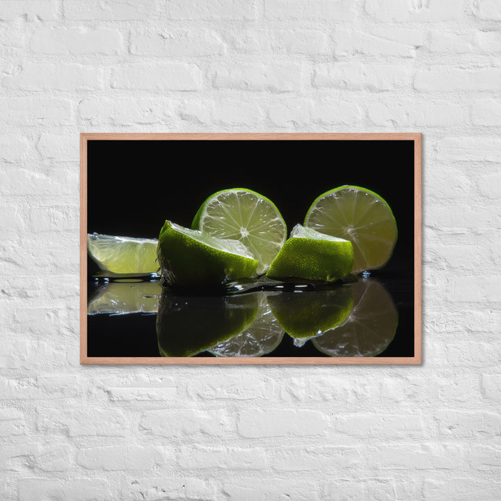 Lime Slices and Ice Framed poster 🤤 from Yumify.AI