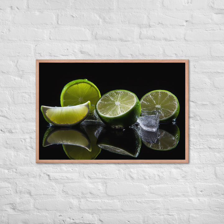 Lime Slices and Ice Framed poster 🤤 from Yumify.AI