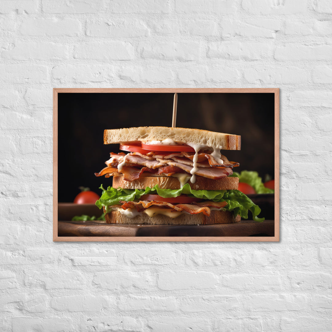 Triple decker Club sandwich Framed poster 🤤 from Yumify.AI