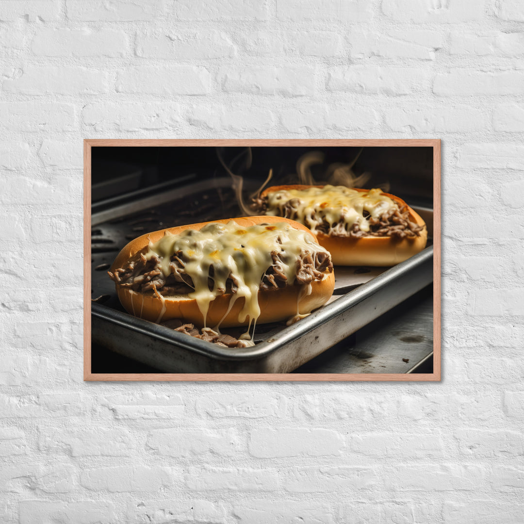 Sizzling Philly Cheesesteak Framed poster 🤤 from Yumify.AI