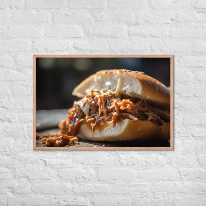 Melt in Your Mouth Pulled Pork Sandwich Framed poster 🤤 from Yumify.AI