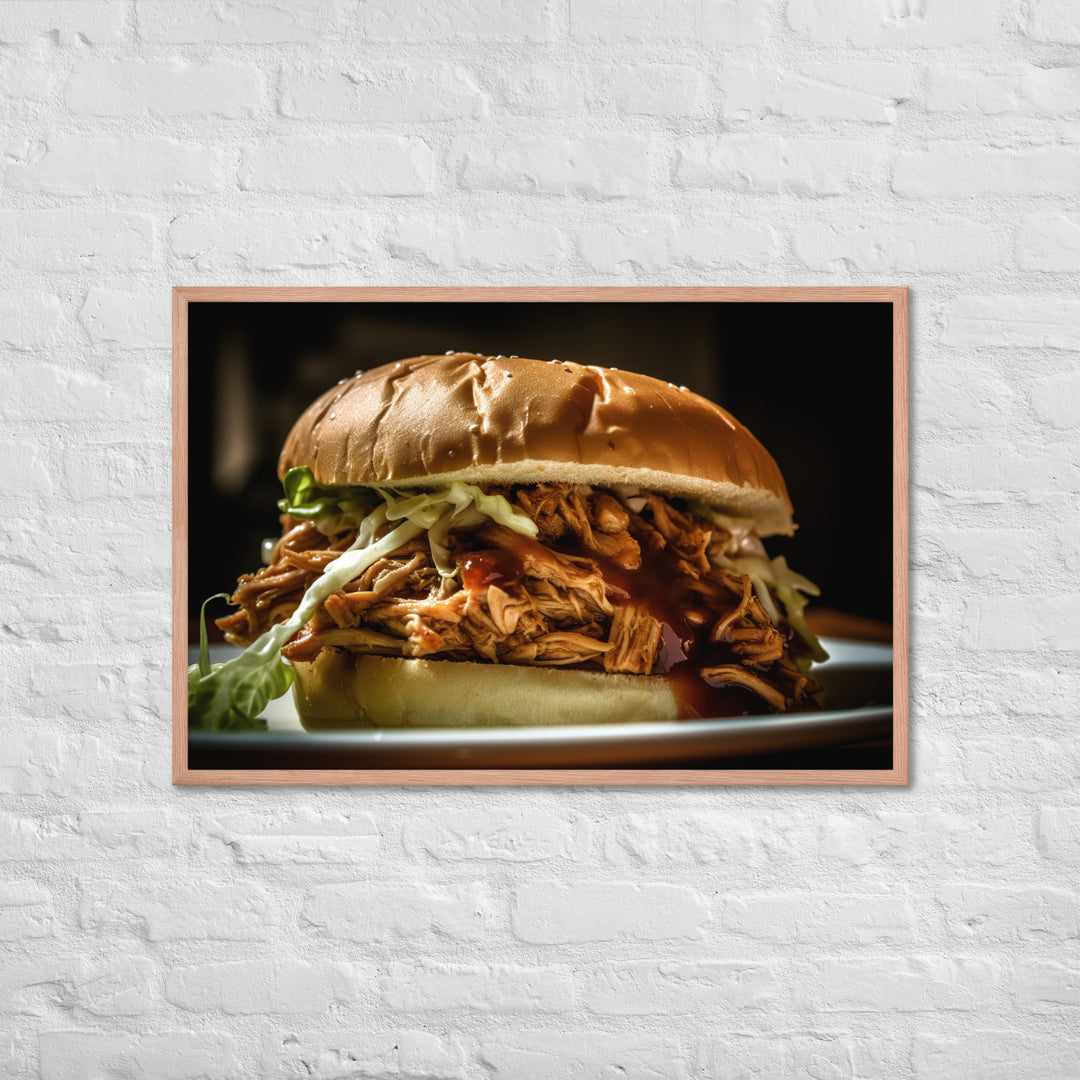 Juicy Pulled Pork Sandwich Framed poster 🤤 from Yumify.AI