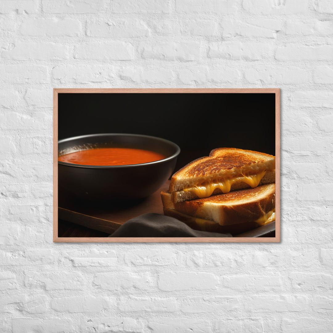 Grilled Cheese with Tomato Soup Framed poster 🤤 from Yumify.AI